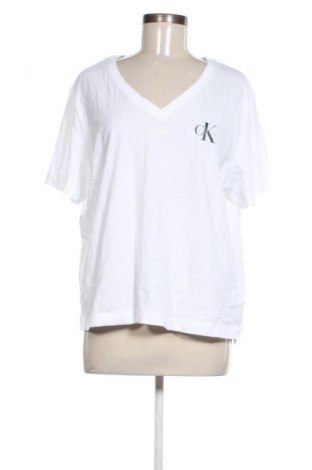 Damski T-shirt Calvin Klein Jeans, Rozmiar XL, Kolor Biały, Cena 207,99 zł