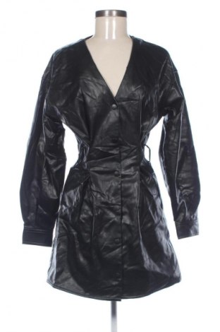 Дамско кожено палто H&M, Размер S, Цвят Черен, Цена 80,78 €