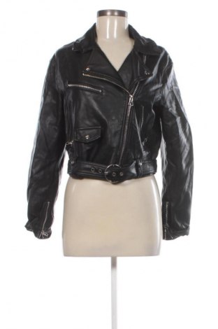 Дамско кожено яке Bershka, Размер M, Цвят Черен, Цена 16,87 €