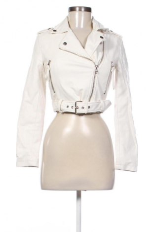 Damen Lederjacke Bershka, Größe XS, Farbe Beige, Preis 30,00 €