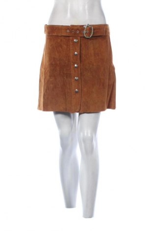 Skórzana spódnica Zara, Rozmiar L, Kolor Brązowy, Cena 187,55 zł