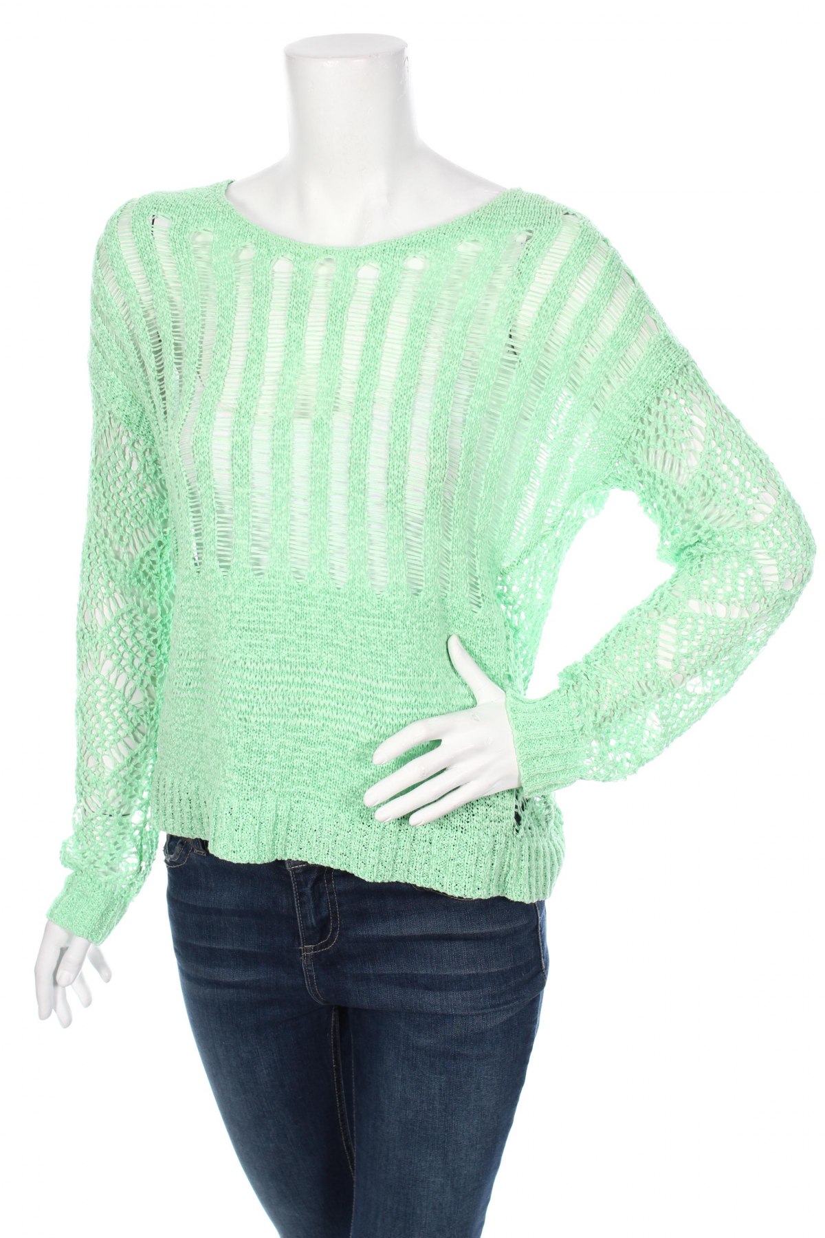 Дамски пуловер Liberty, Размер M, Цвят Зелен, Цена 29,75 лв.