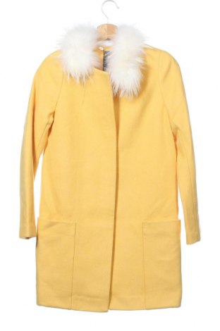 Dámský kabát  Lily, Velikost XS, Barva Žlutá, 60% vlna, 20% polyester, 20% viskóza, pravá kožešina , Cena  1 184,00 Kč
