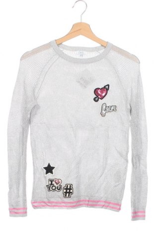 Детски пуловер Oviesse, Размер 12-13y/ 158-164 см, Цвят Сив, 88% вискоза, 8% полиестер, 4% метални нишки, Цена 6,55 лв.