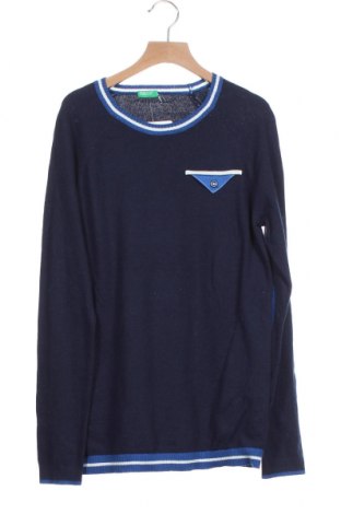 Dziecięcy sweter United Colors Of Benetton, Rozmiar 15-18y/ 170-176 cm, Kolor Niebieski, 60% bawełna, 30% poliamid, 10% wełna, Cena 76,80 zł