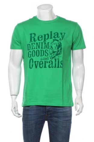 Pánské tričko  Replay, Velikost XL, Barva Zelená, Bavlna, Cena  545,00 Kč