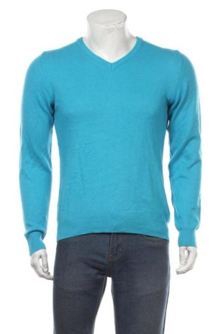 Męski sweter Malagrida, Rozmiar M, Kolor Niebieski, 40% wełna, 30% wiskoza, 20% poliamid, 10% kaszmir, Cena 76,80 zł