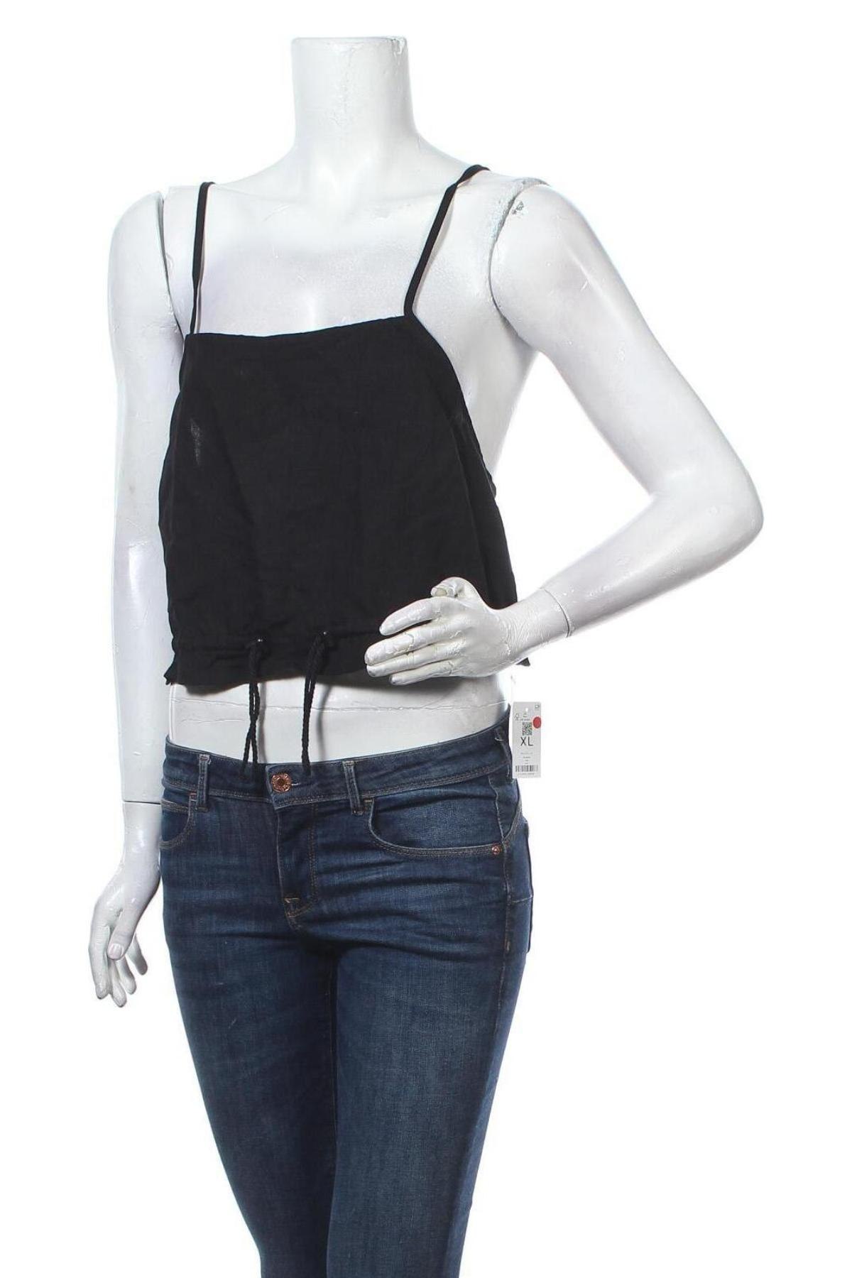 Γυναικείο αμάνικο μπλουζάκι Undiz, Μέγεθος XL, Χρώμα Μαύρο, 72% βισκόζη, 28% λινό, Τιμή 6,50 €
