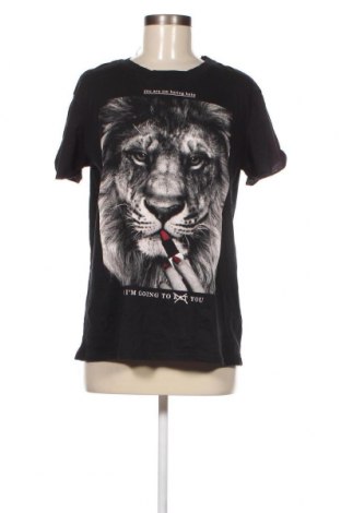 Дамска тениска Zara Trafaluc, Размер M, Цвят Черен, 100% памук, Цена 23,00 лв.