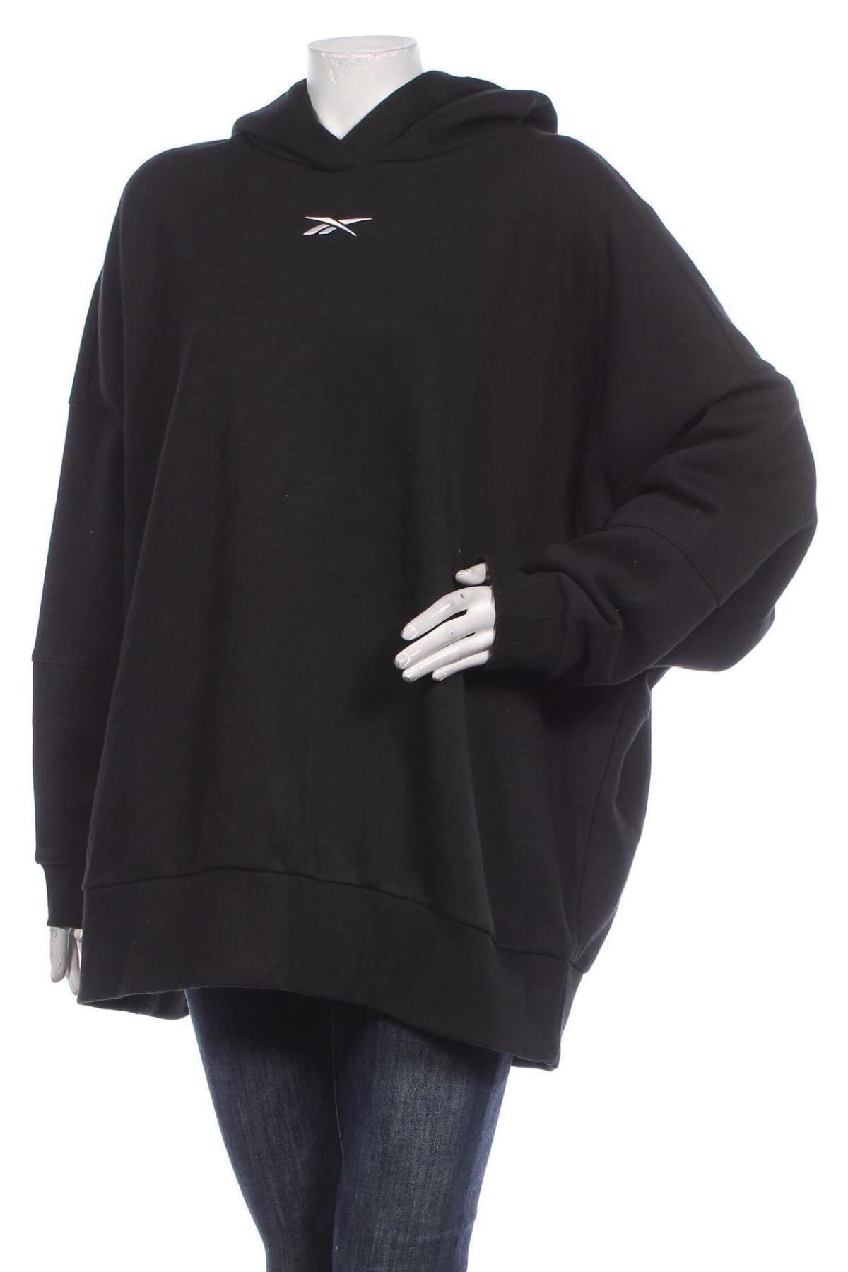 Γυναικείο φούτερ Reebok, Μέγεθος 3XL, Χρώμα Μαύρο, 80% βαμβάκι, 20% πολυεστέρας, Τιμή 33,87 €