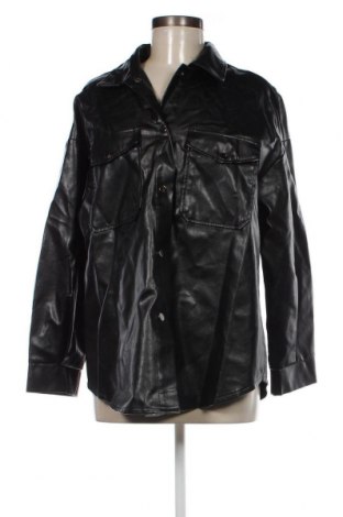 Γυναικείο δερμάτινο πουκάμισο SHEIN, Μέγεθος M, Χρώμα Μαύρο, Τιμή 6,65 €