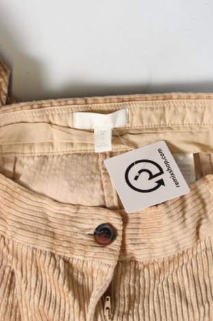 Pantaloni de velvet de femei H&M, Mărime XS, Culoare Bej, Preț 20,03 Lei