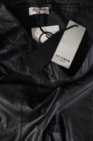 Γυναικείο παντελόνι δερμάτινο Le Coeur TWINSET, Μέγεθος XS, Χρώμα Μαύρο, Τιμή 14,77 €