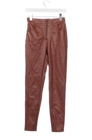 Γυναικείο παντελόνι δερμάτινο SHEIN, Μέγεθος XS, Χρώμα Καφέ, Τιμή 3,95 €