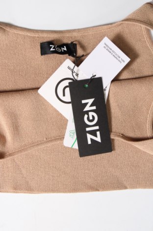 Γυναικείο αμάνικο μπλουζάκι Zign, Μέγεθος L, Χρώμα  Μπέζ, Τιμή 8,07 €
