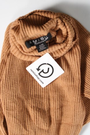 Дамски пуловер Amisu, Размер XS, Цвят Кафяв, Цена 8,70 лв.