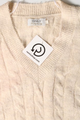 Дамски пуловер ONLY, Размер M, Цвят Екрю, Цена 13,50 лв.