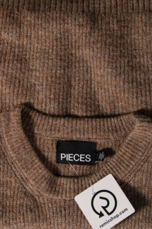 Дамски пуловер Pieces, Размер M, Цвят Кафяв, Цена 9,60 лв.