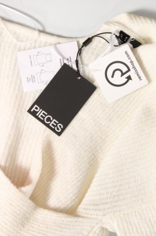 Дамски пуловер Pieces, Размер M, Цвят Бял, Цена 54,00 лв.