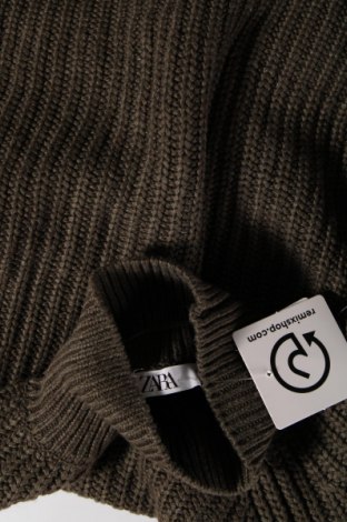 Дамски пуловер Zara, Размер M, Цвят Зелен, Цена 31,36 лв.