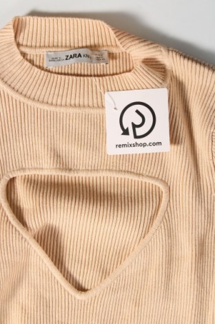 Дамски пуловер Zara, Размер M, Цвят Бежов, Цена 31,36 лв.