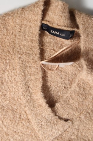 Дамски пуловер Zara Knitwear, Размер S, Цвят Бежов, Цена 8,40 лв.