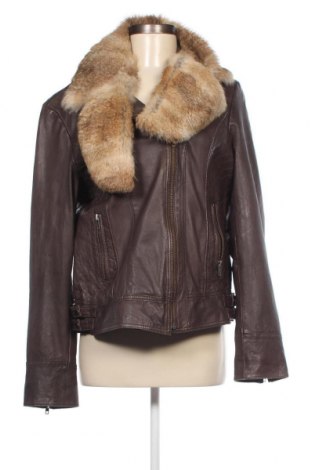 Дамско кожено яке, Размер XL, Цвят Кафяв, Цена 90,95 лв.