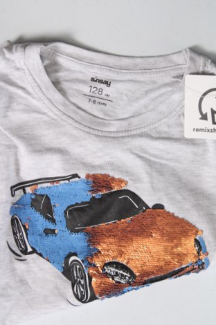 Детска тениска Sinsay, Размер 7-8y/ 128-134 см, Цвят Сив, Цена 16,53 лв.