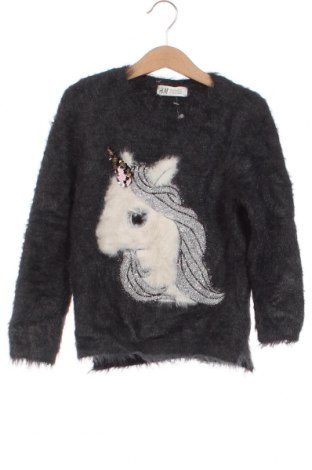 Детски пуловер H&M, Размер 4-5y/ 110-116 см, Цвят Сив, Цена 10,87 лв.