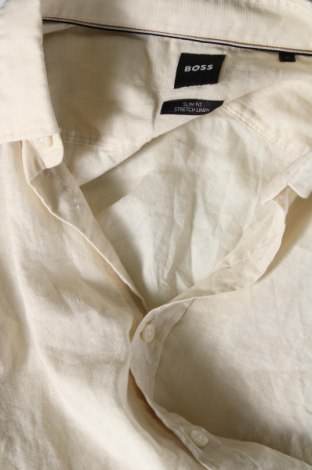 Ανδρικό πουκάμισο BOSS, Μέγεθος L, Χρώμα Εκρού, Τιμή 102,58 €