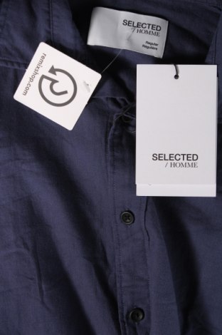 Мъжка риза Selected Homme, Размер M, Цвят Син, Цена 82,00 лв.