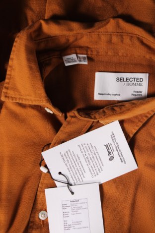 Ανδρικό πουκάμισο Selected Homme, Μέγεθος L, Χρώμα Καφέ, Τιμή 18,60 €