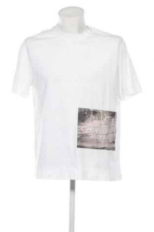 Herren T-Shirt Calvin Klein Jeans, Größe M, Farbe Weiß, Preis 35,05 €