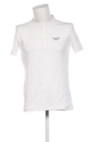 Herren T-Shirt Calvin Klein Jeans, Größe M, Farbe Weiß, Preis 31,55 €