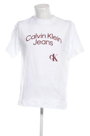 Мъжка тениска Calvin Klein Jeans, Размер M, Цвят Бял, Цена 61,20 лв.