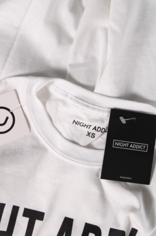 Herren T-Shirt NIGHT ADDICT, Größe XS, Farbe Weiß, Preis 14,95 €