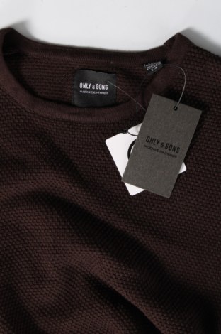 Ανδρικό πουλόβερ Only & Sons, Μέγεθος S, Χρώμα Καφέ, Τιμή 11,62 €