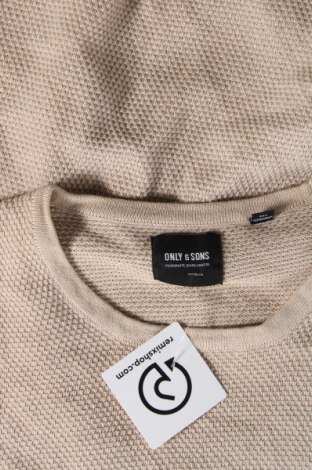 Ανδρικό πουλόβερ Only & Sons, Μέγεθος XXL, Χρώμα  Μπέζ, Τιμή 9,51 €