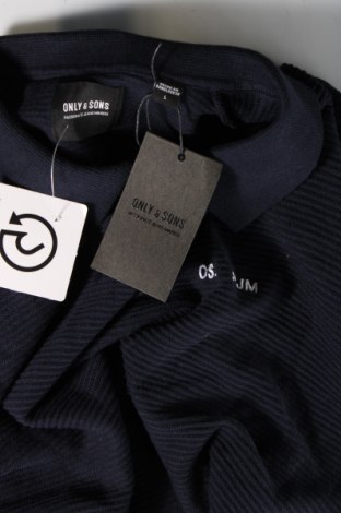 Ανδρικό πουλόβερ Only & Sons, Μέγεθος L, Χρώμα Μπλέ, Τιμή 7,59 €