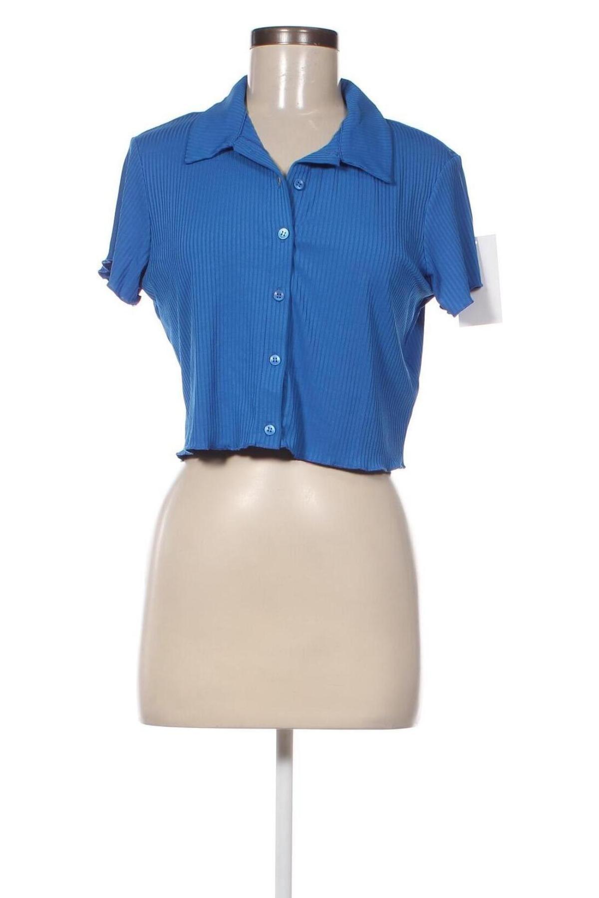 Γυναικείο πουκάμισο NA-KD, Μέγεθος XL, Χρώμα Μπλέ, Τιμή 7,05 €