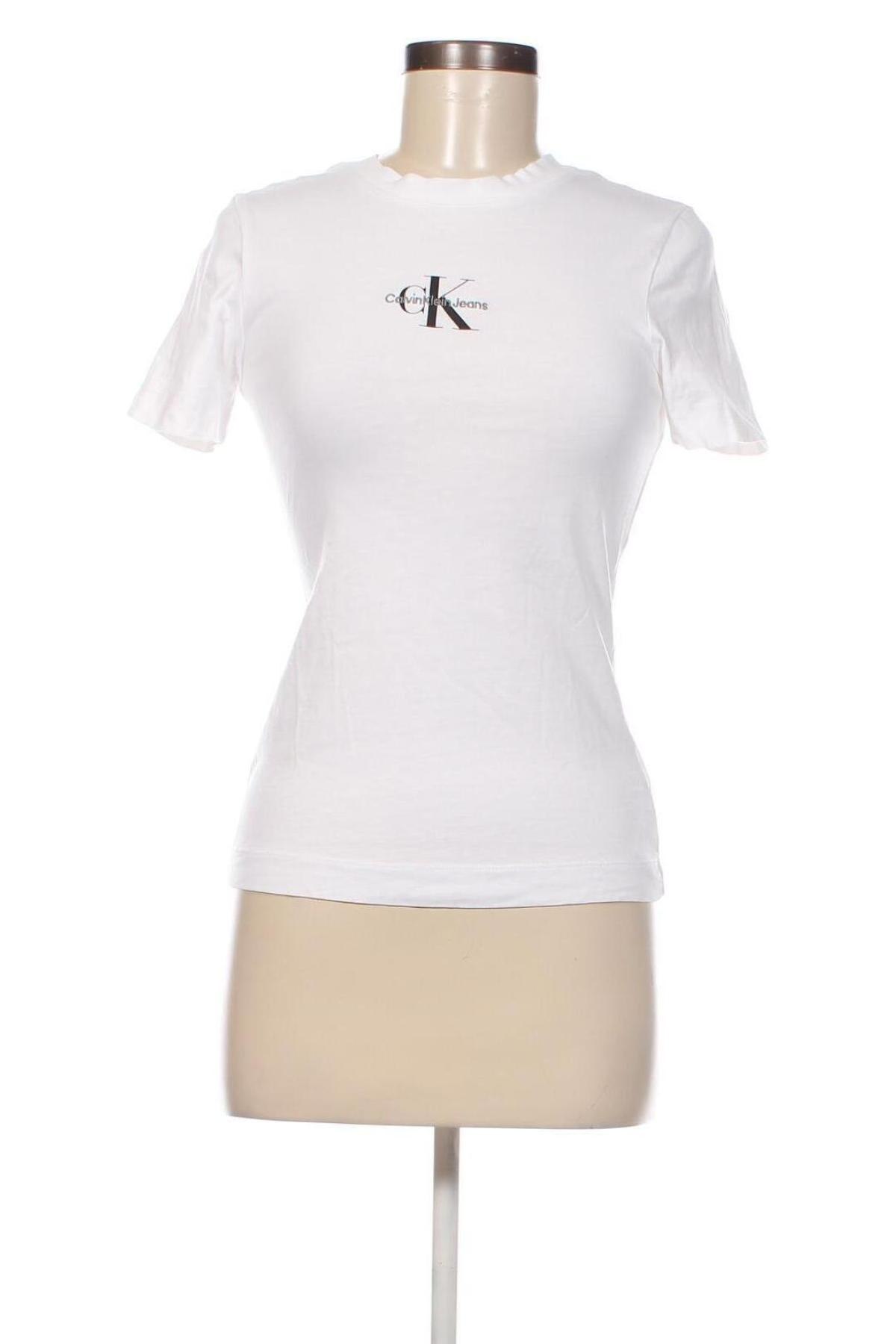 Damski T-shirt Calvin Klein Jeans, Rozmiar XS, Kolor Biały, Cena 143,93 zł