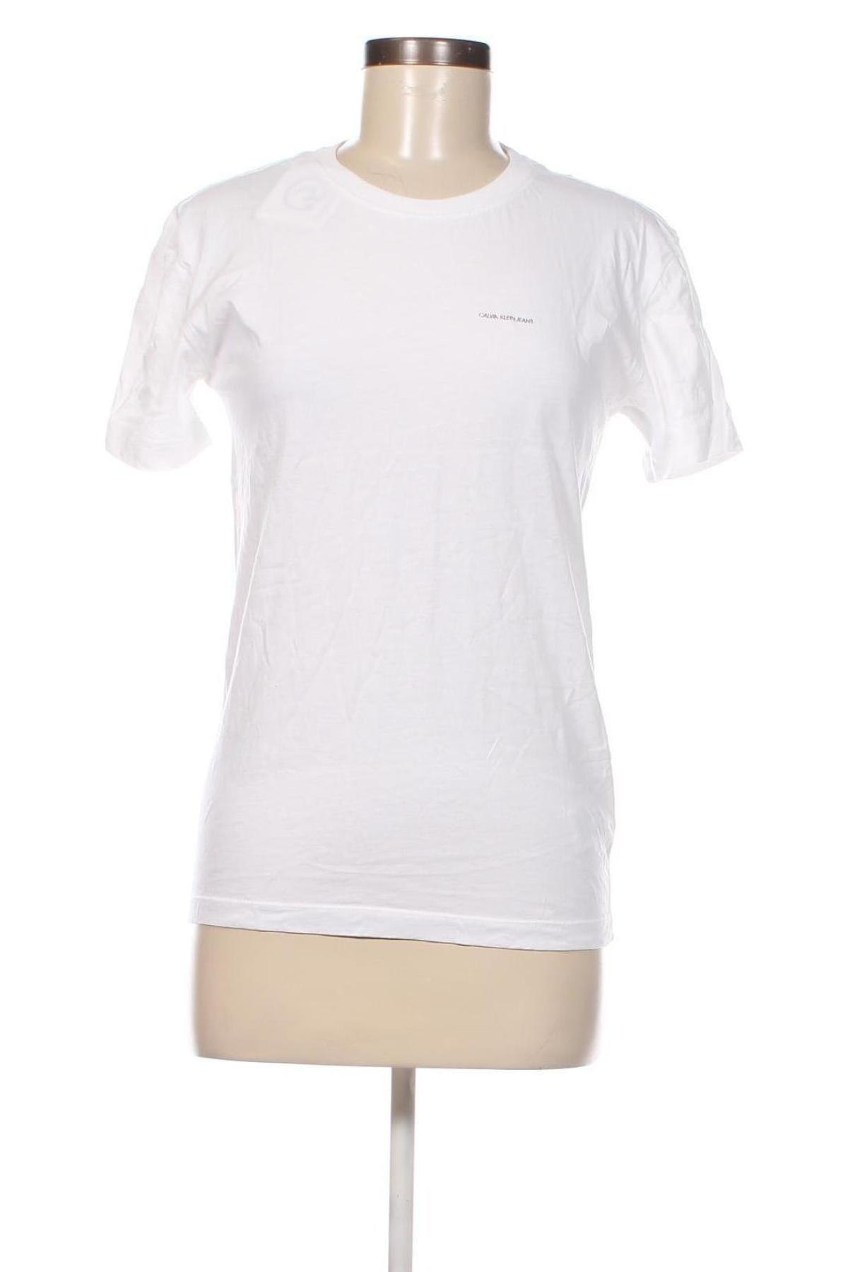 Γυναικείο t-shirt Calvin Klein Jeans, Μέγεθος S, Χρώμα Λευκό, Τιμή 27,84 €