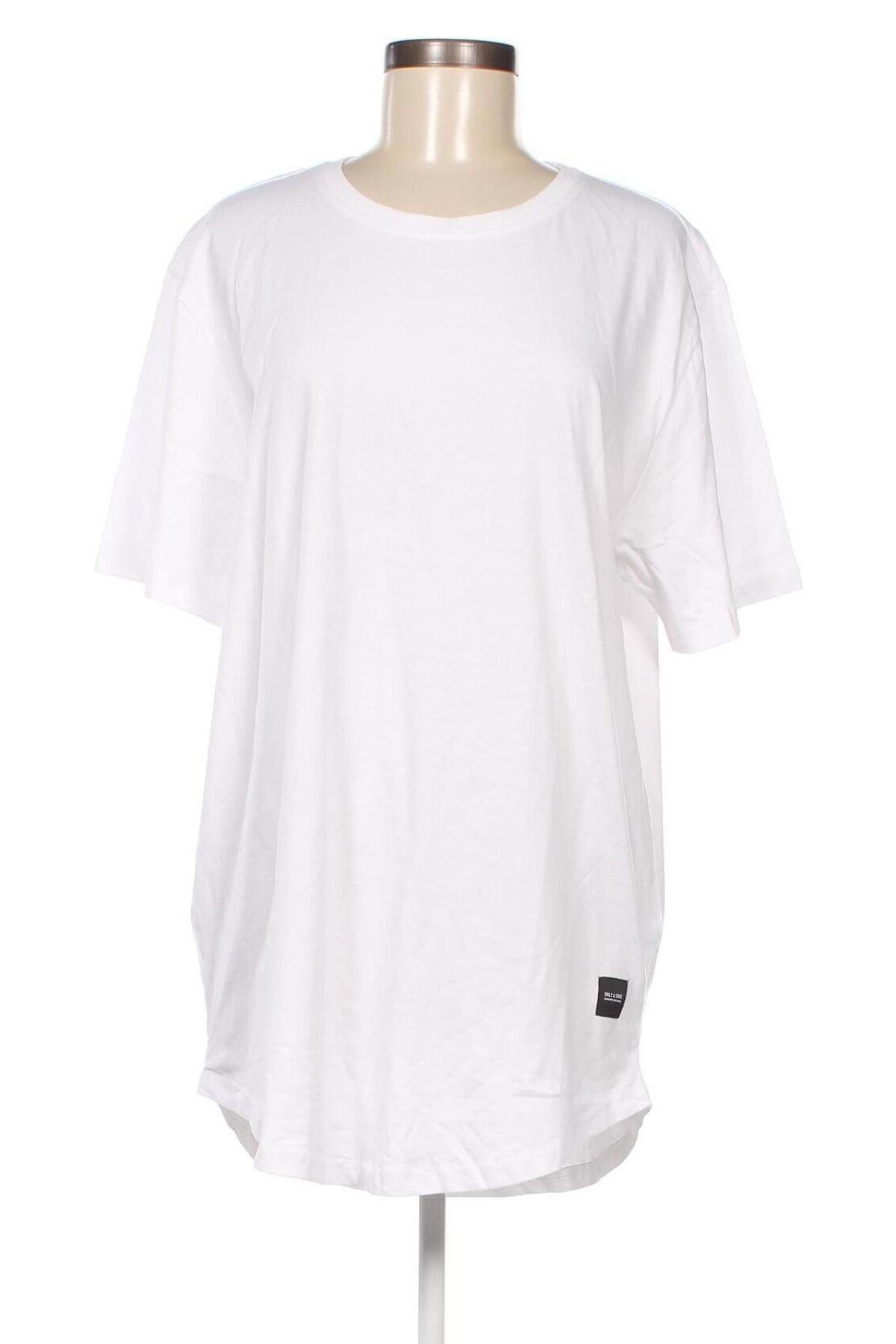 Γυναικείο t-shirt Only & Sons, Μέγεθος XL, Χρώμα Λευκό, Τιμή 10,82 €