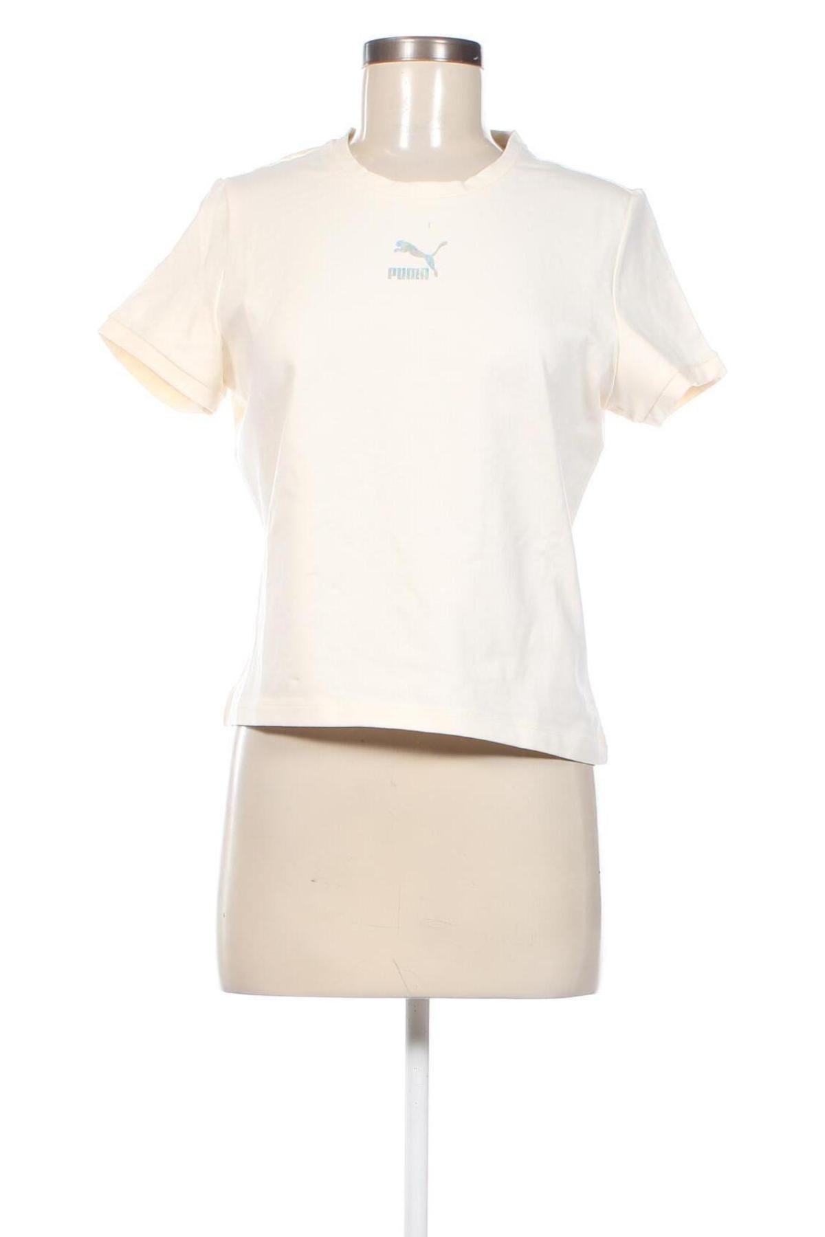 Γυναικείο t-shirt PUMA, Μέγεθος L, Χρώμα Εκρού, Τιμή 29,90 €