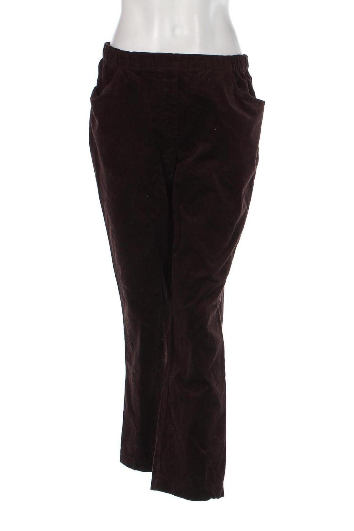 Pantaloni de velvet de femei, Mărime L, Culoare Maro, Preț 22,89 Lei