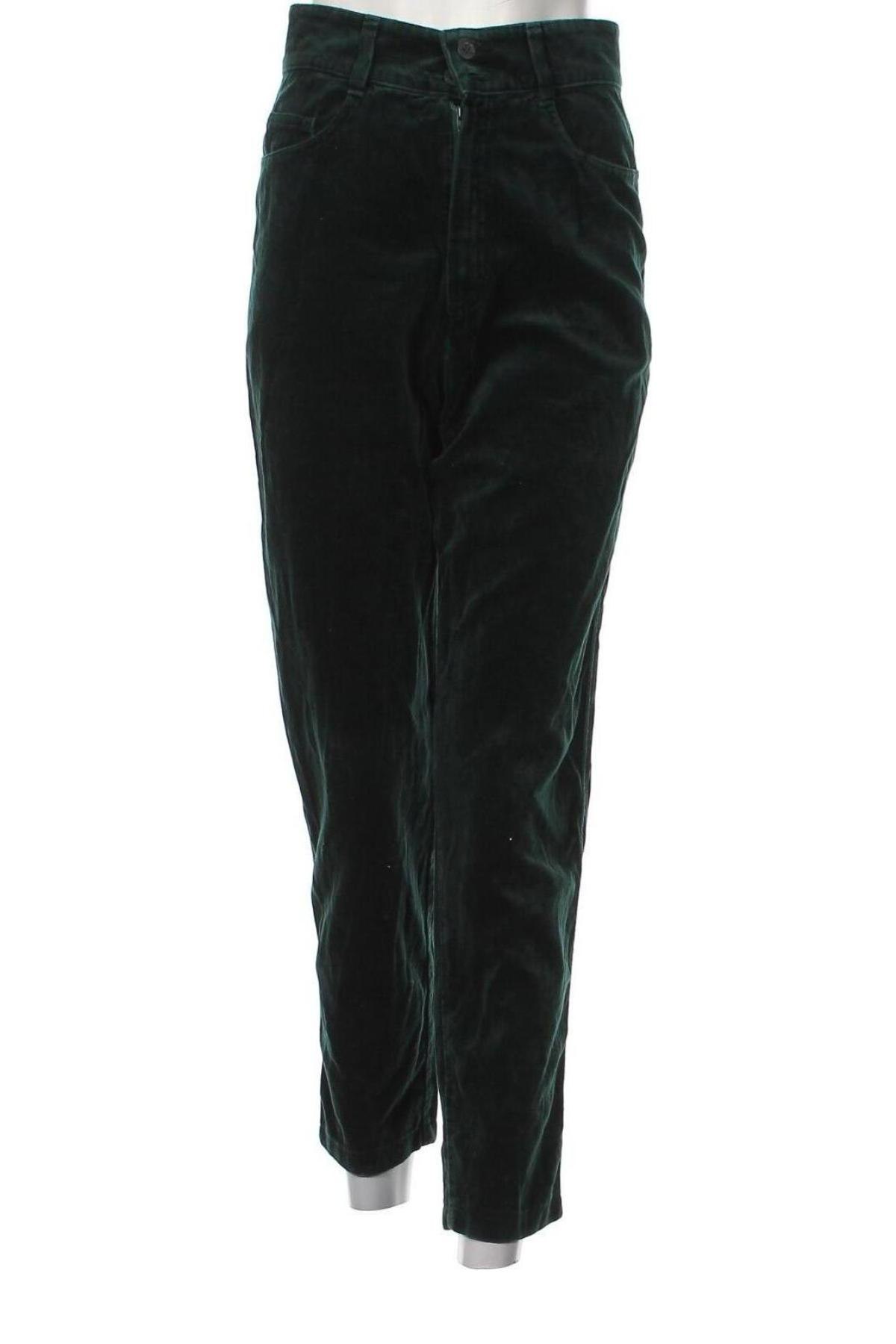 Pantaloni de velvet de femei Dibari, Mărime M, Culoare Verde, Preț 73,98 Lei