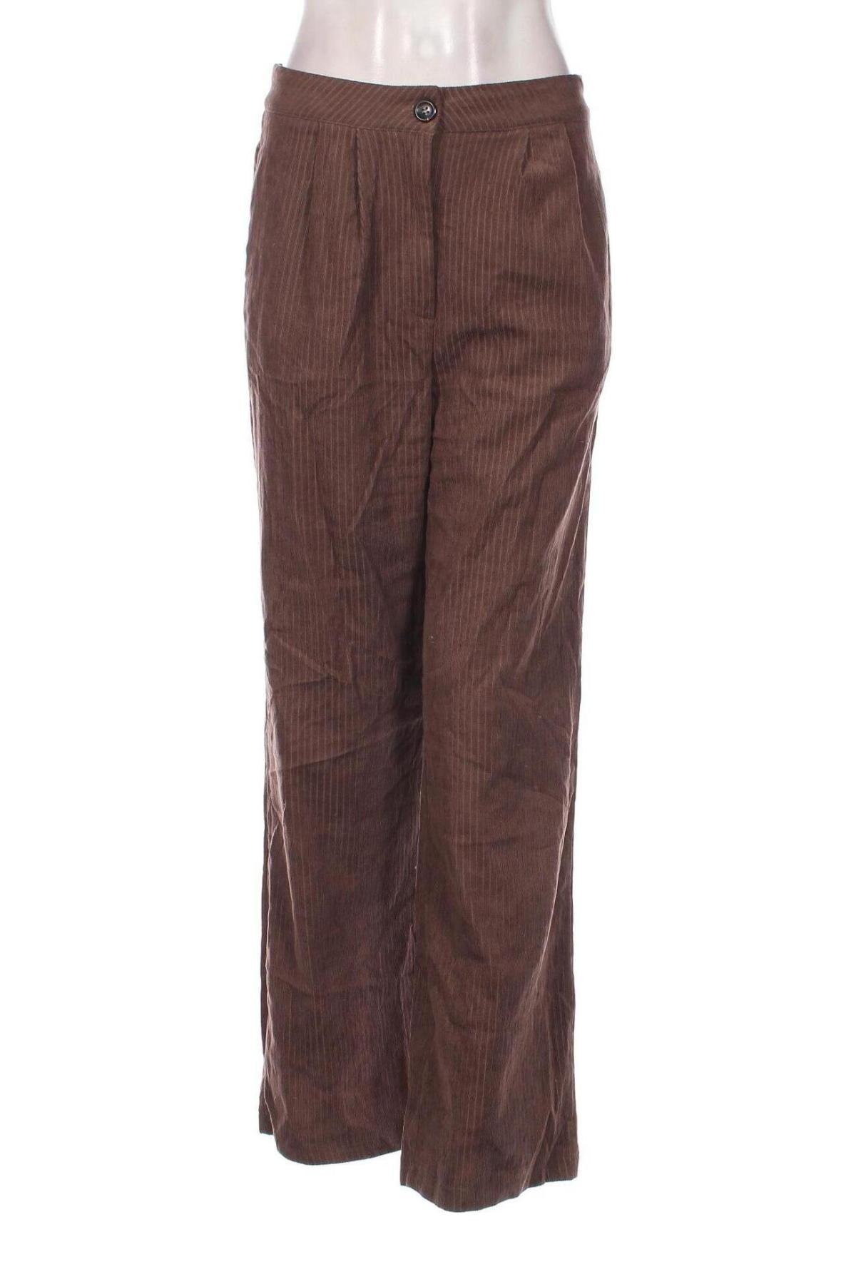 Pantaloni de velvet de femei SHEIN, Mărime M, Culoare Maro, Preț 19,08 Lei