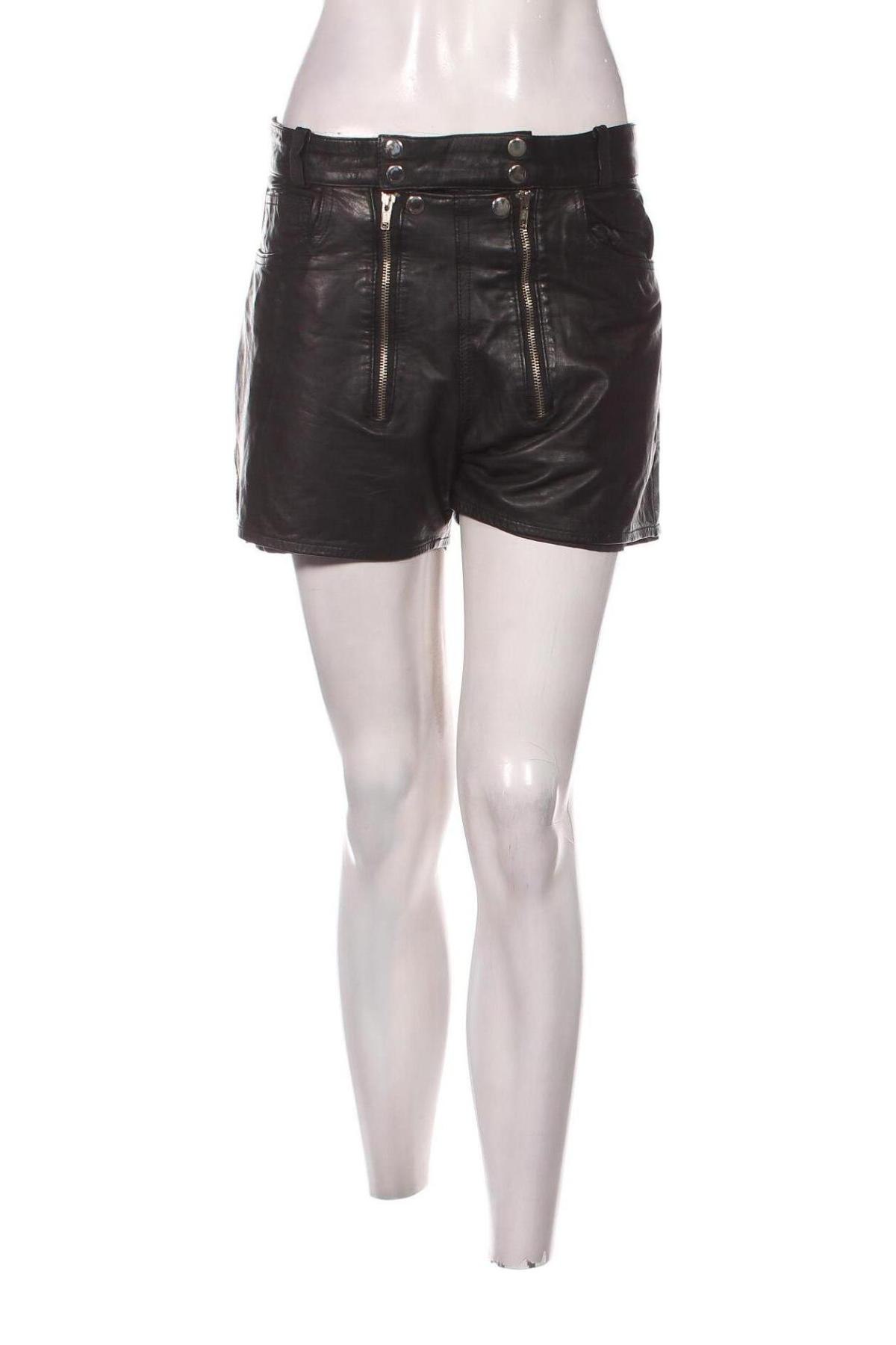 Γυναικείο κοντό δερμάτινο παντελόνι, Μέγεθος XL, Χρώμα Μαύρο, Τιμή 18,41 €