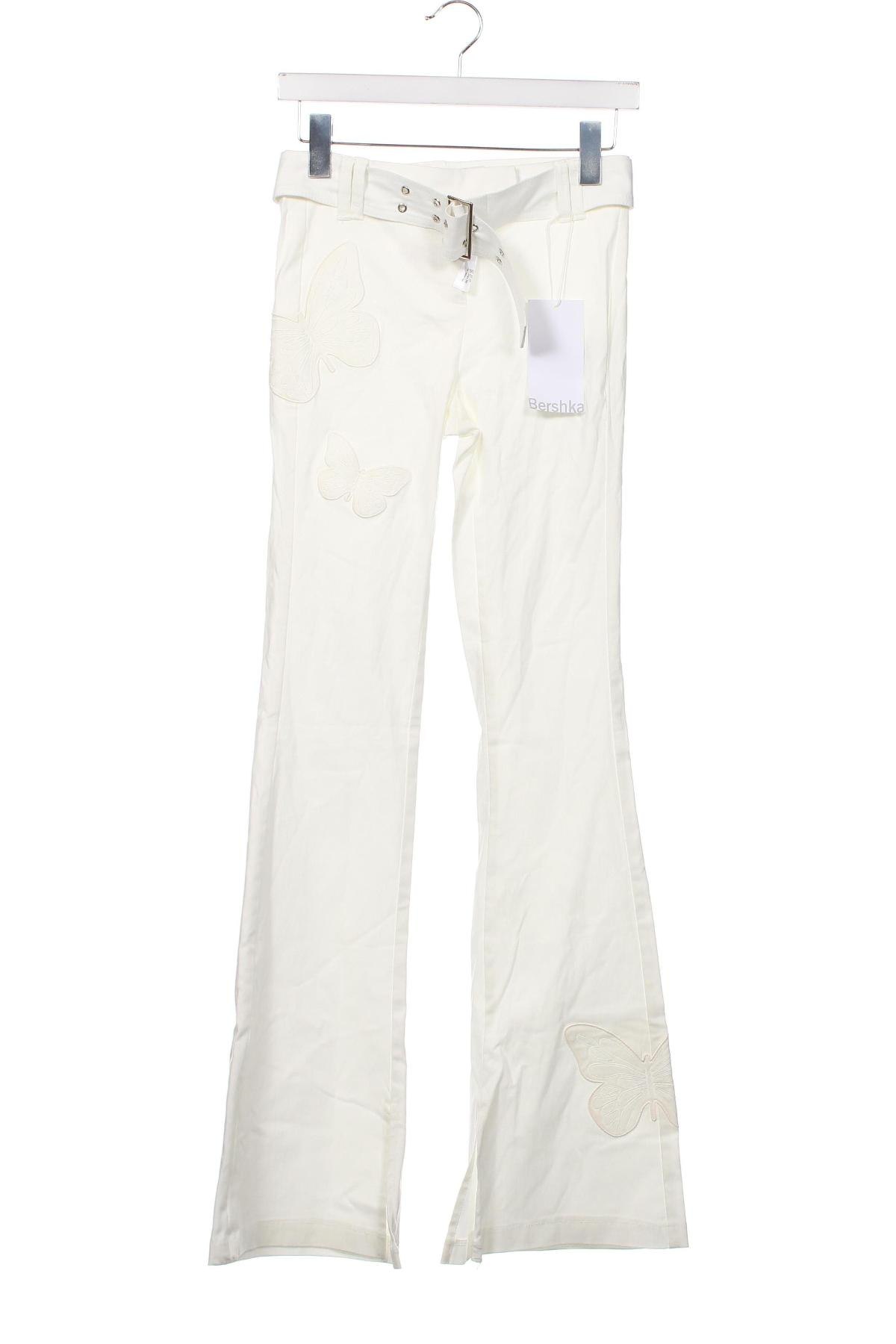 Дамски панталон Bershka, Размер S, Цвят Бял, Цена 15,64 лв.