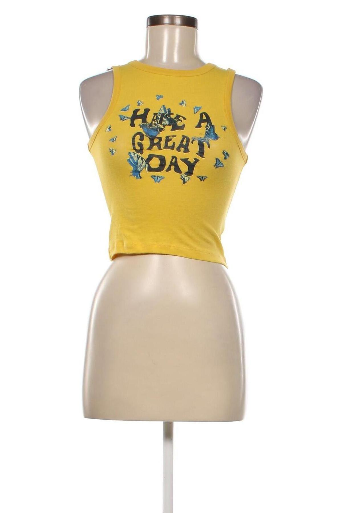Γυναικείο αμάνικο μπλουζάκι BDG, Μέγεθος XS, Χρώμα Κίτρινο, Τιμή 8,37 €